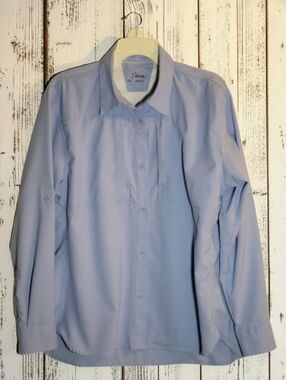 Bass Pro Shops Light Blue Casual Button Down Shirt Size L